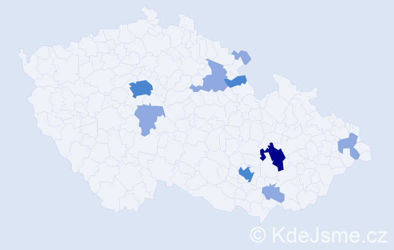 Příjmení: 'Papš', počet výskytů 25 v celé ČR
