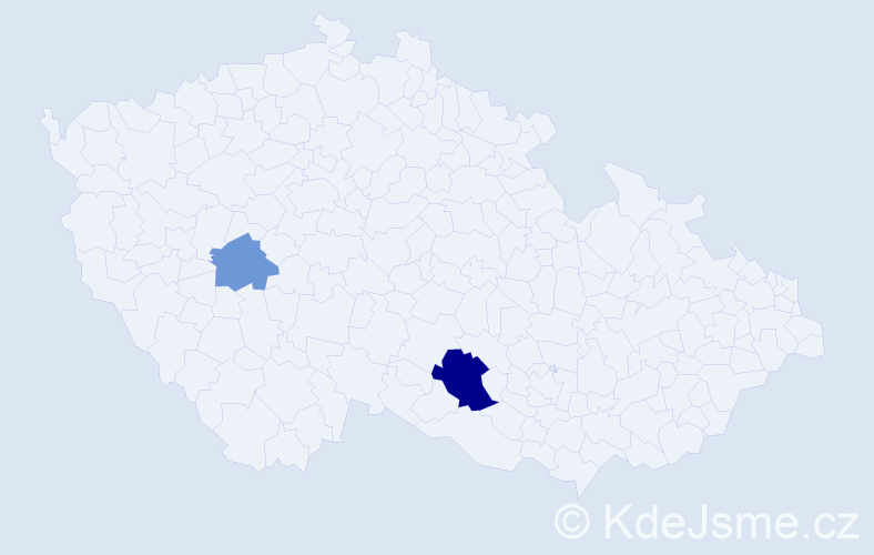 Příjmení: 'Gerič', počet výskytů 4 v celé ČR
