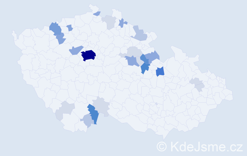 Příjmení: 'Konárek', počet výskytů 88 v celé ČR