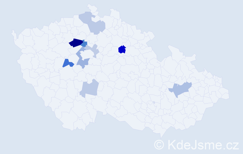 Příjmení: 'Patócs', počet výskytů 19 v celé ČR