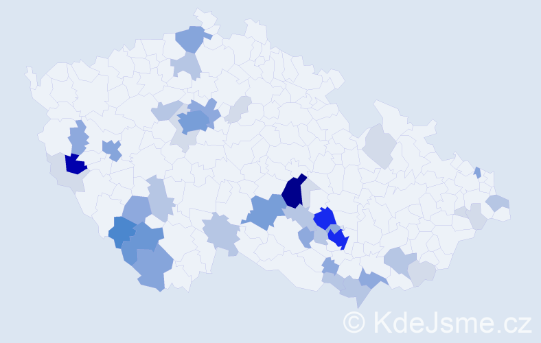 Příjmení: 'Matulka', počet výskytů 146 v celé ČR