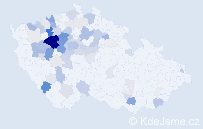 Příjmení: 'Zusková', počet výskytů 272 v celé ČR