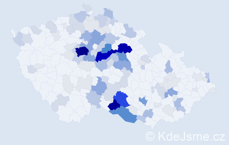Příjmení: 'Bulíček', počet výskytů 412 v celé ČR