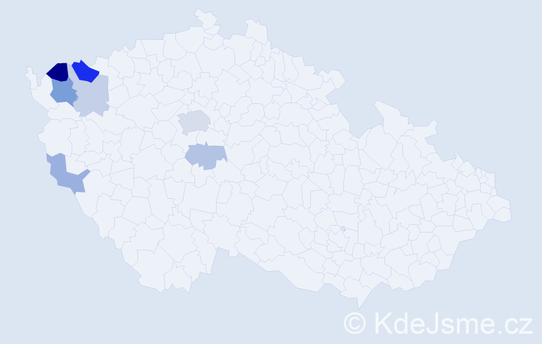 Příjmení: 'Tusjaková', počet výskytů 16 v celé ČR