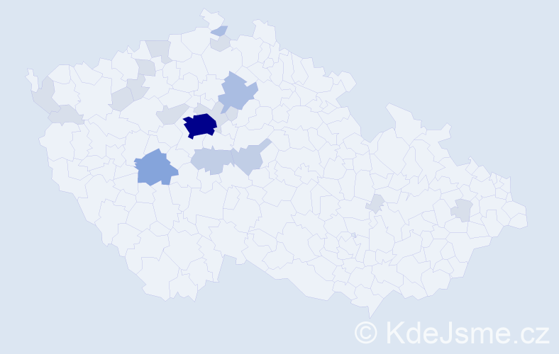 Příjmení: 'Vohanka', počet výskytů 48 v celé ČR