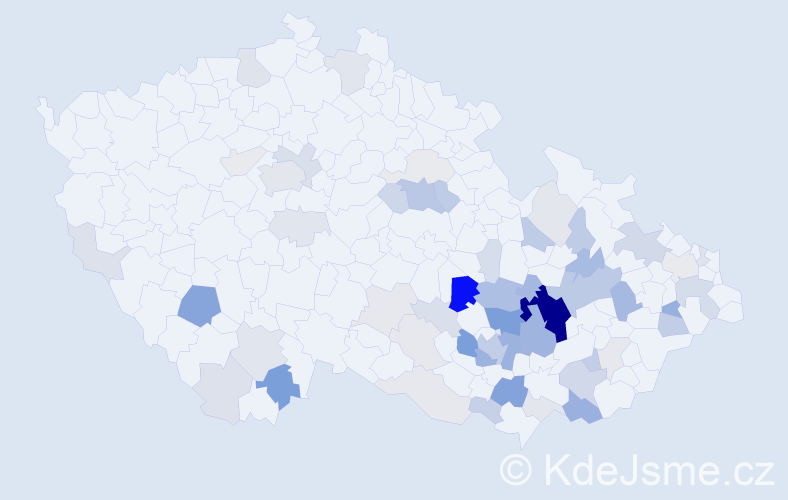 Příjmení: 'Brablecová', počet výskytů 189 v celé ČR