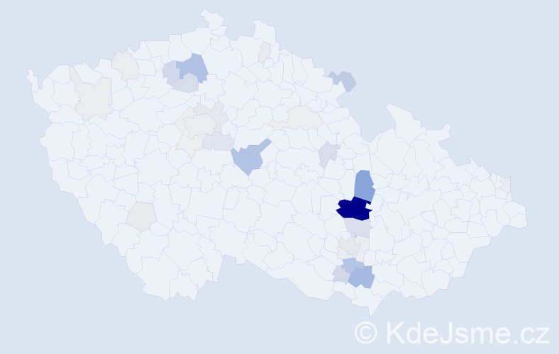 Příjmení: 'Bohatec', počet výskytů 130 v celé ČR