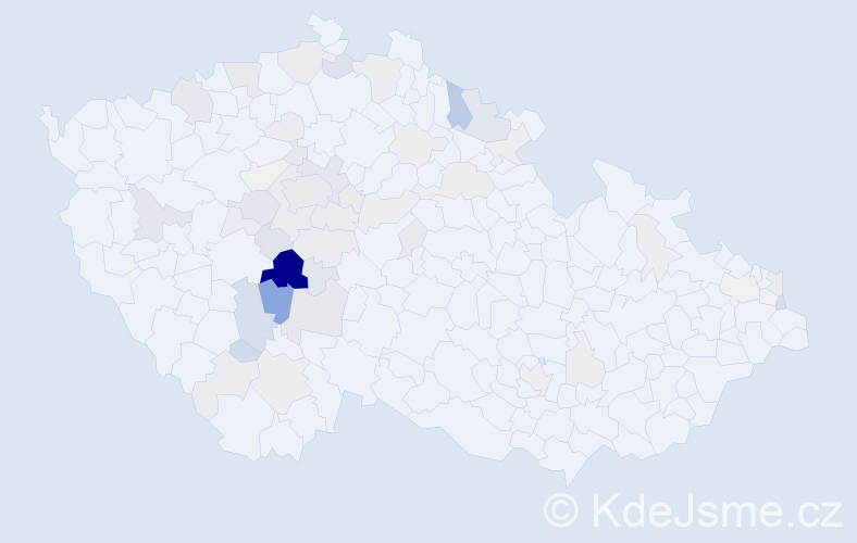 Příjmení: 'Štemberková', počet výskytů 200 v celé ČR