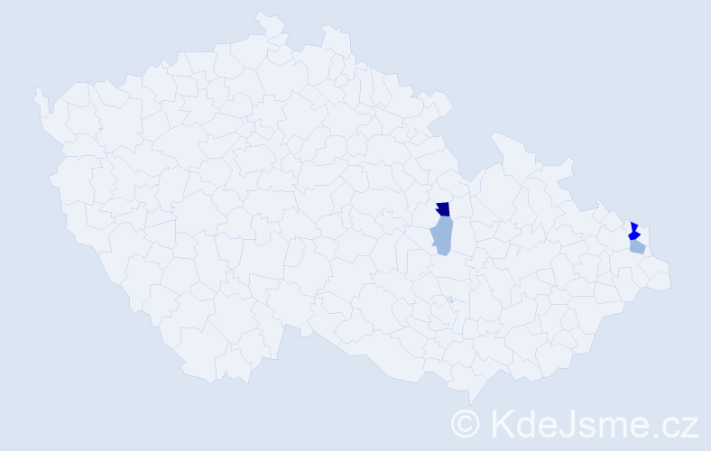 Příjmení: 'Méčeš', počet výskytů 9 v celé ČR