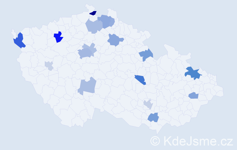 Příjmení: 'Buga', počet výskytů 35 v celé ČR