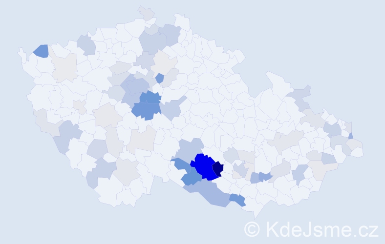 Příjmení: 'Vejmelková', počet výskytů 267 v celé ČR