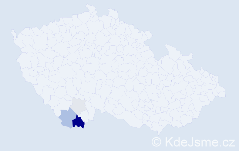 Příjmení: 'Koschantová', počet výskytů 10 v celé ČR