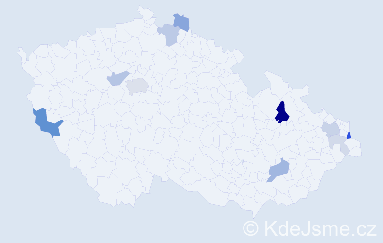 Příjmení: 'Pomothy', počet výskytů 25 v celé ČR