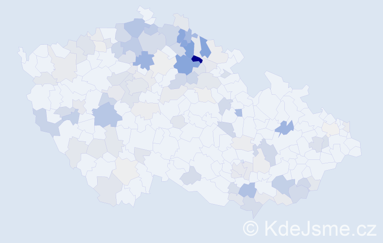 Příjmení: 'Patka', počet výskytů 347 v celé ČR