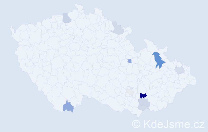 Příjmení: 'Kosnovská', počet výskytů 19 v celé ČR