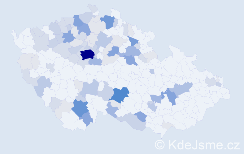Příjmení: 'Krebsová', počet výskytů 301 v celé ČR