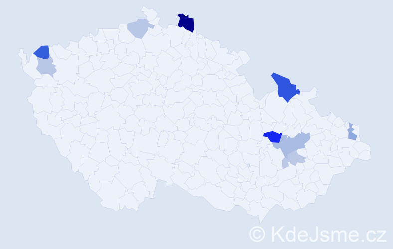Příjmení: 'Velzelová', počet výskytů 17 v celé ČR