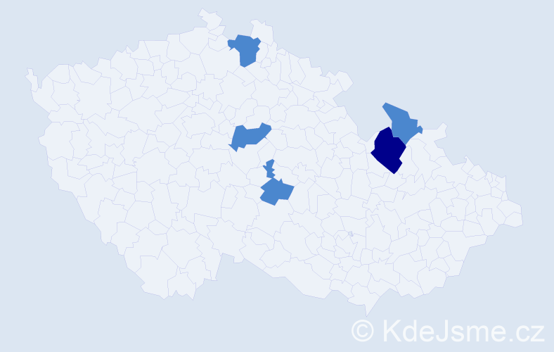 Příjmení: 'Kovalec', počet výskytů 7 v celé ČR