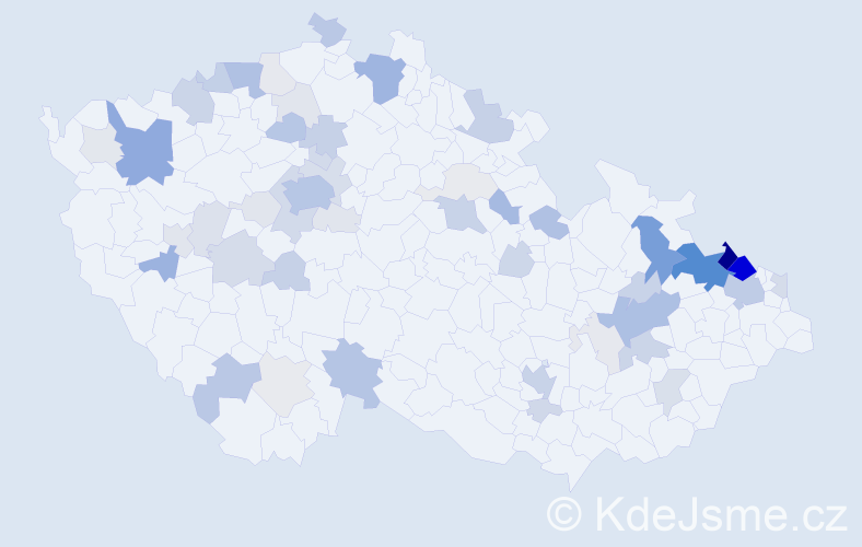 Příjmení: 'Thomas', počet výskytů 207 v celé ČR