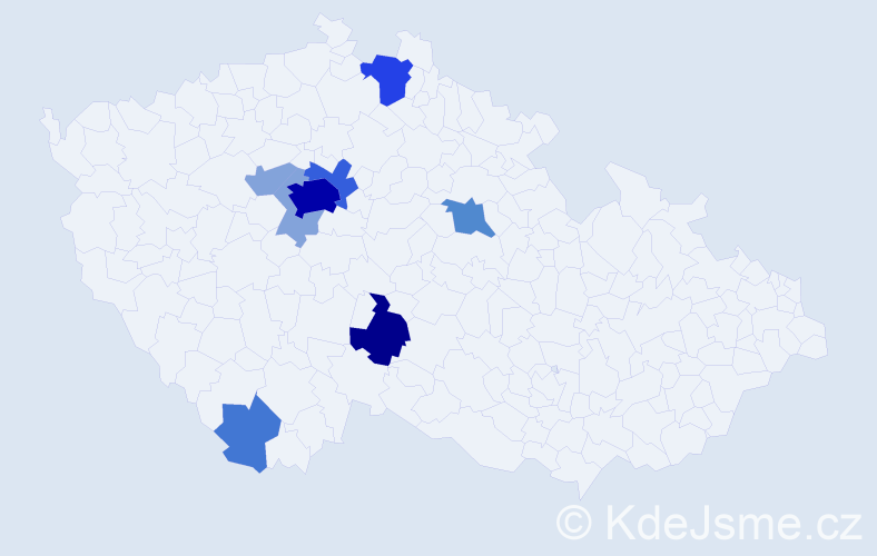 Příjmení: 'Mihule', počet výskytů 40 v celé ČR