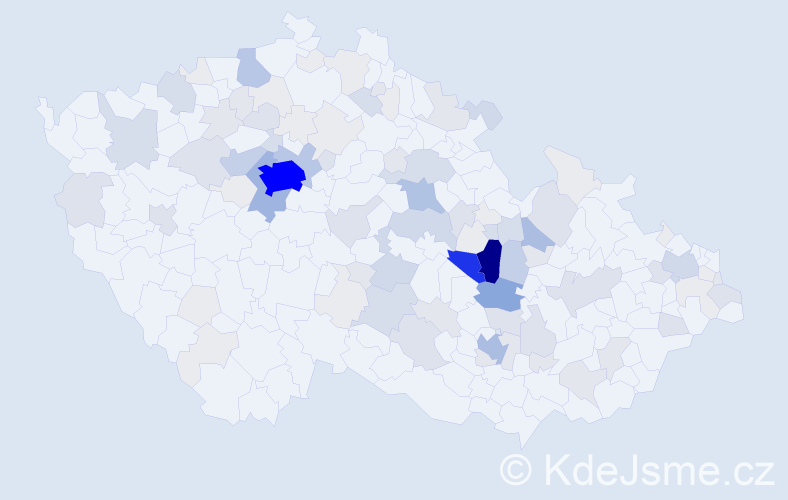 Příjmení: 'Báčová', počet výskytů 430 v celé ČR