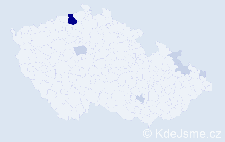 Příjmení: 'Pota', počet výskytů 18 v celé ČR