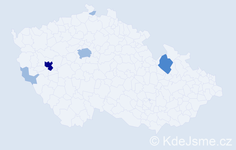 Příjmení: 'Velleková', počet výskytů 9 v celé ČR