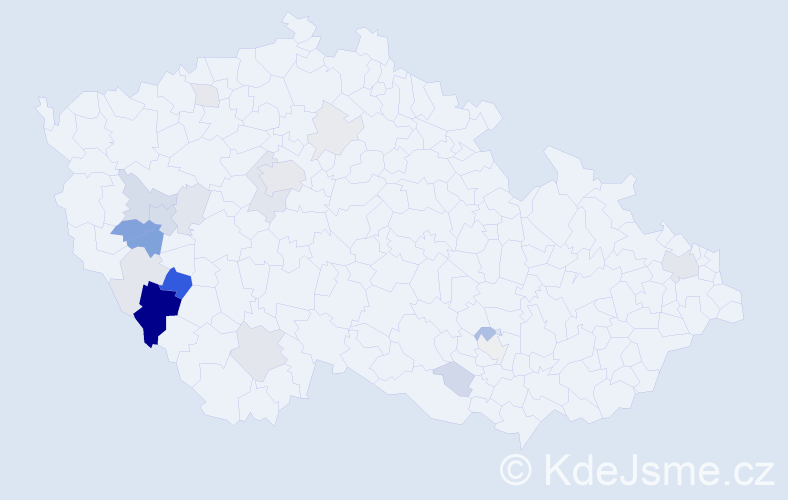Příjmení: 'Trš', počet výskytů 64 v celé ČR