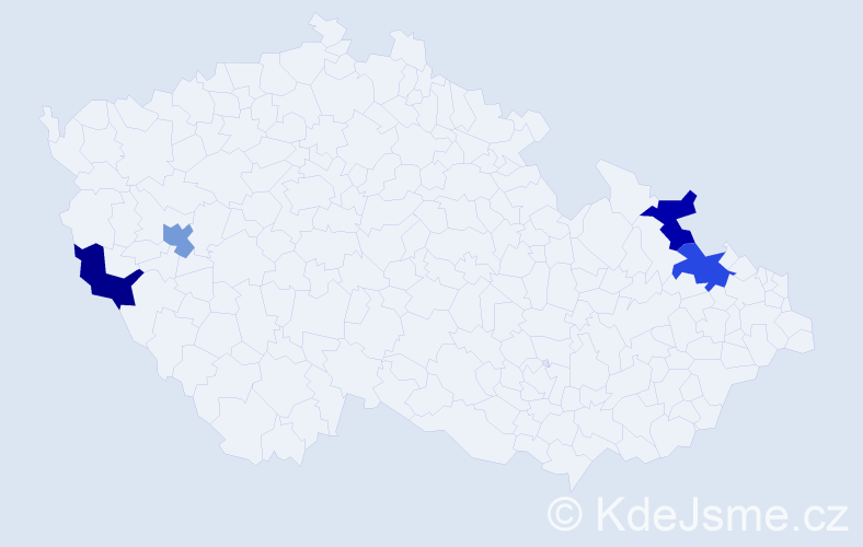 Příjmení: 'Khinová', počet výskytů 13 v celé ČR