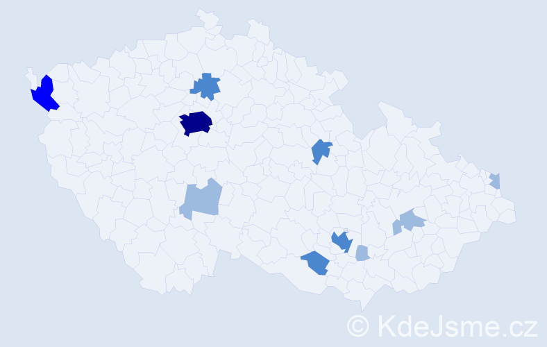 Příjmení: 'Rebro', počet výskytů 19 v celé ČR