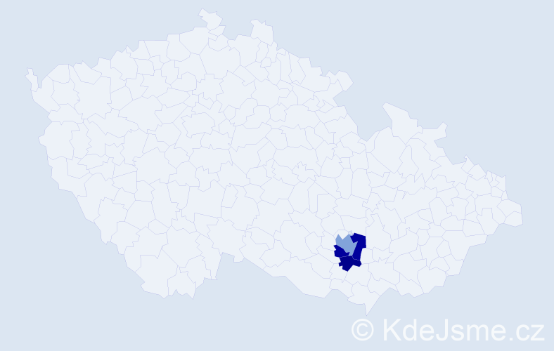 Příjmení: 'Nothart', počet výskytů 5 v celé ČR