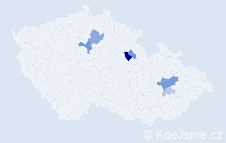 Příjmení: 'Patajová', počet výskytů 13 v celé ČR