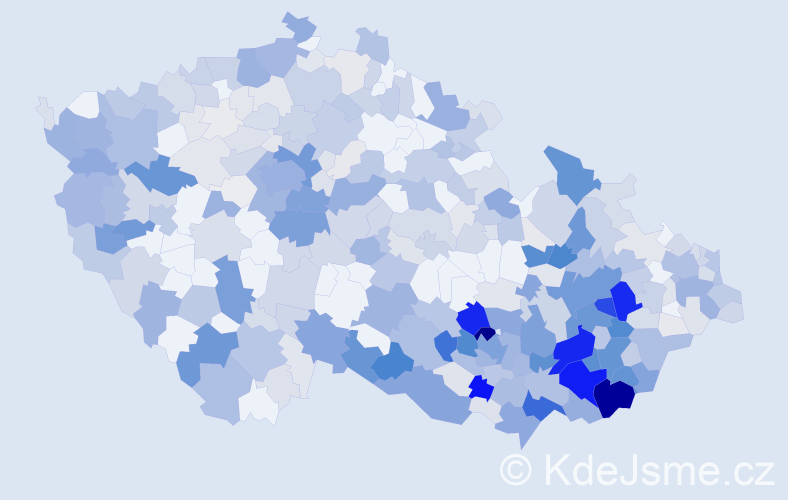 Příjmení: 'Králíková', počet výskytů 1696 v celé ČR
