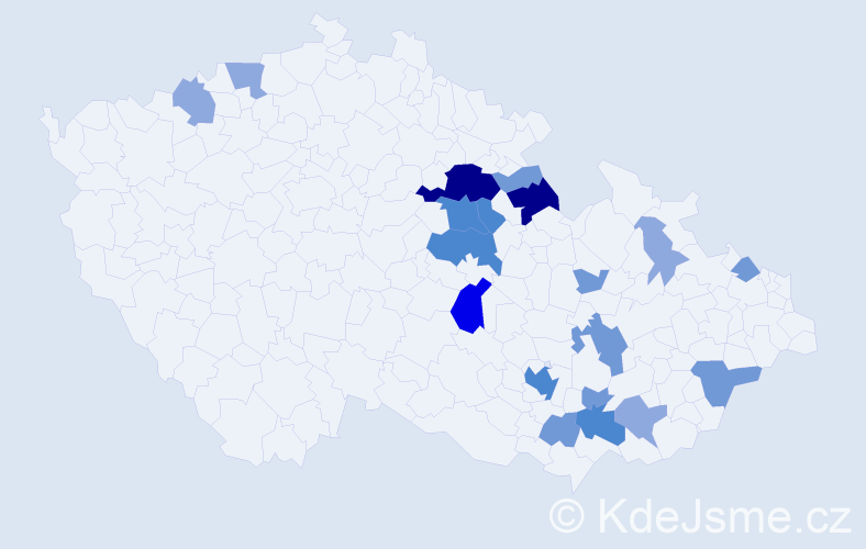 Příjmení: 'Pekáčová', počet výskytů 50 v celé ČR