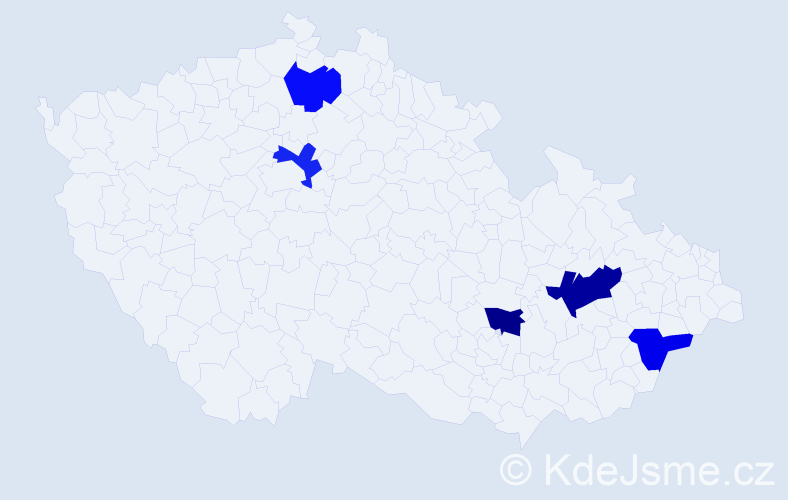 Příjmení: 'Karczub', počet výskytů 6 v celé ČR