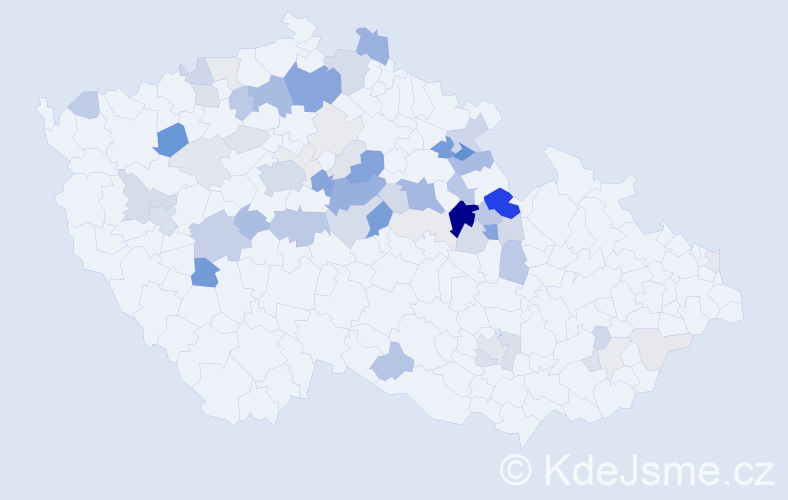 Příjmení: 'Paďour', počet výskytů 194 v celé ČR