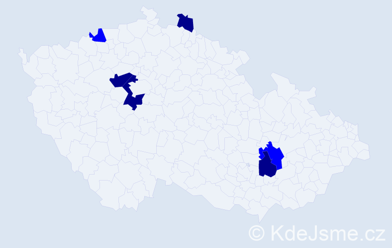 Příjmení: 'Krásny', počet výskytů 10 v celé ČR