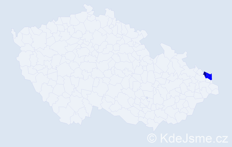Příjmení: 'Kubiňok', počet výskytů 4 v celé ČR