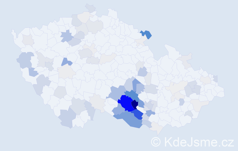 Příjmení: 'Pelán', počet výskytů 335 v celé ČR