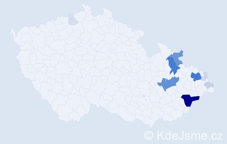Příjmení: 'Studenská', počet výskytů 54 v celé ČR
