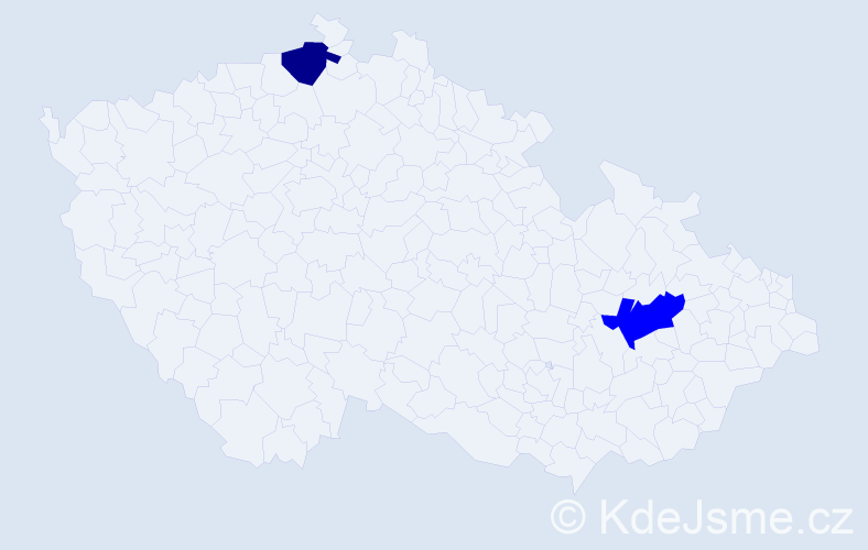 Příjmení: 'Andok', počet výskytů 5 v celé ČR