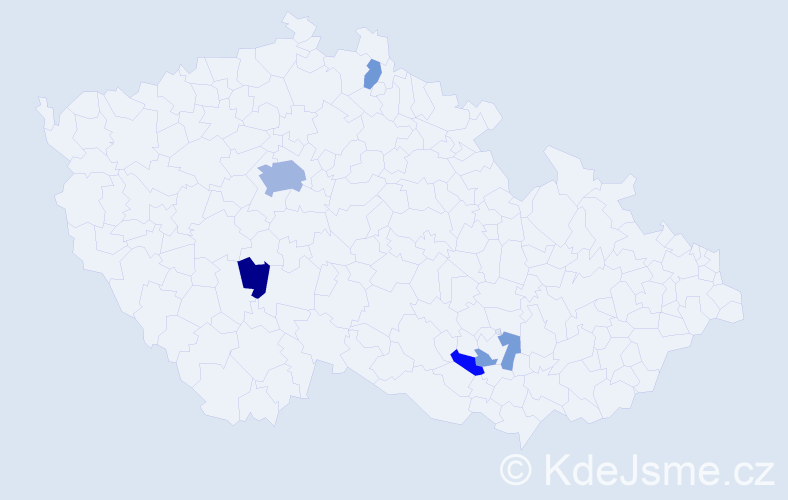 Příjmení: 'Rybakov', počet výskytů 10 v celé ČR