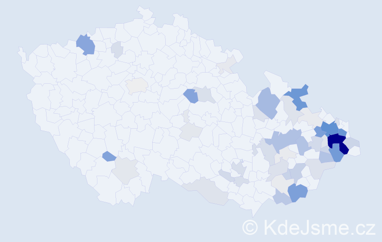 Příjmení: 'Velčovská', počet výskytů 259 v celé ČR