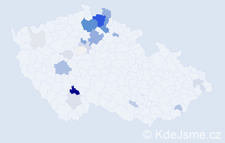 Příjmení: 'Rejnartová', počet výskytů 86 v celé ČR