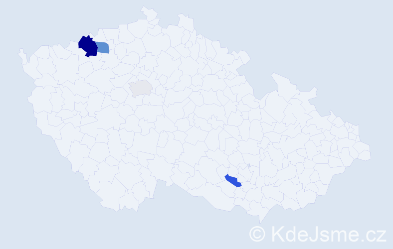 Příjmení: 'Lepey', počet výskytů 9 v celé ČR