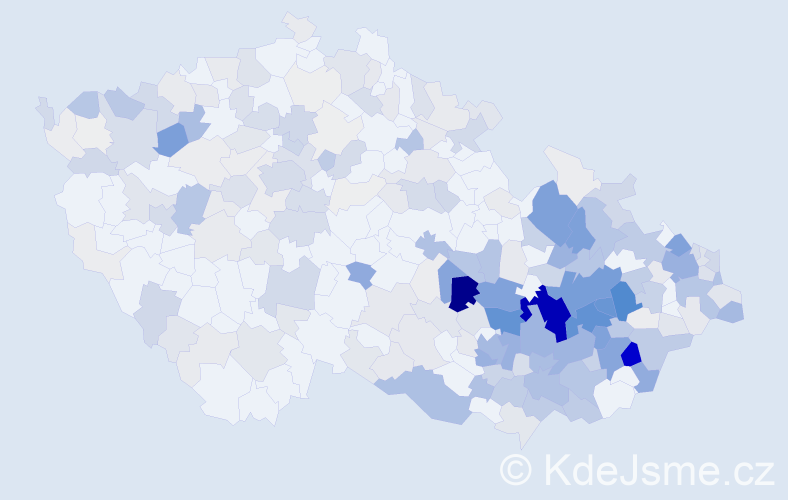 Příjmení: 'Jančík', počet výskytů 1244 v celé ČR