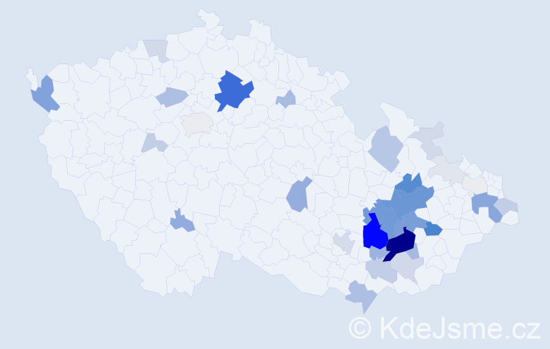 Příjmení: 'Raclavská', počet výskytů 146 v celé ČR
