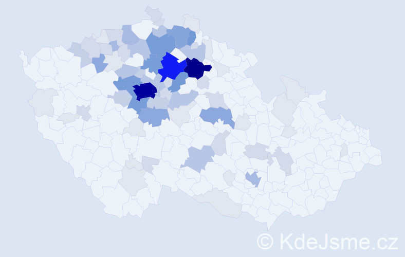 Příjmení: 'Košťáková', počet výskytů 291 v celé ČR