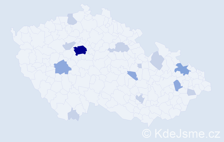 Příjmení: 'Pazlar', počet výskytů 29 v celé ČR