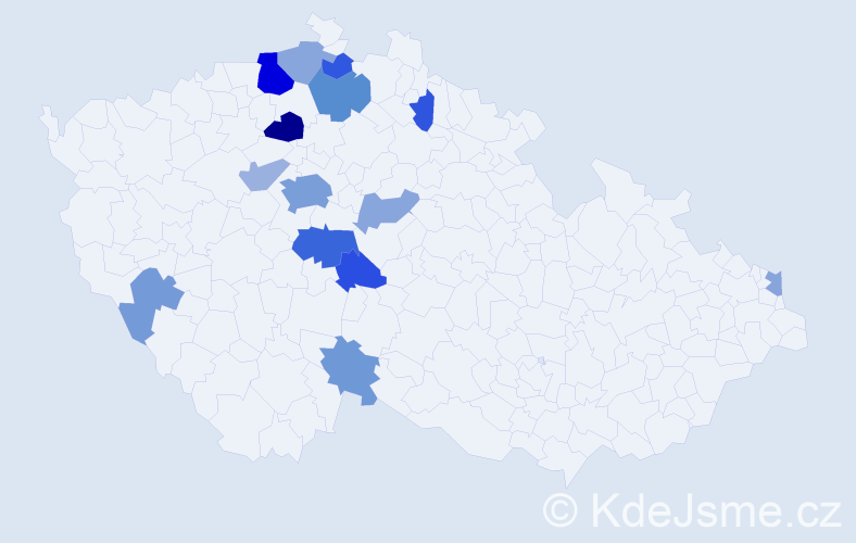 Příjmení: 'Kadrabová', počet výskytů 32 v celé ČR